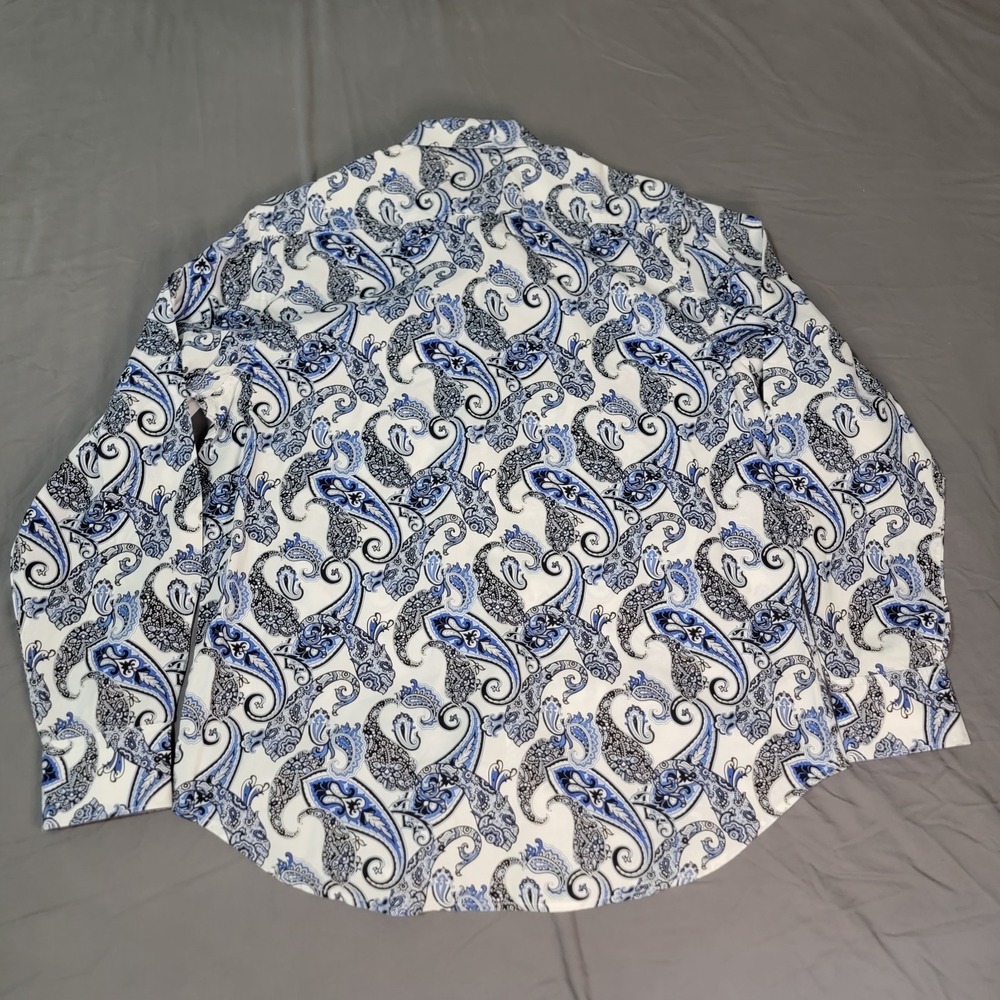 Robert Graham Paisley Shirt Mens Xl Blue White Long Sleeve Button Down AOP - Picture 3 of 6